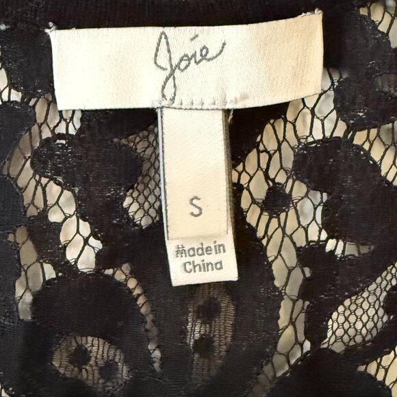 Joie Black V-Neck Lightweight Sweater with Lace Back Sz Small - Picture 5 of 5